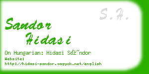 sandor hidasi business card